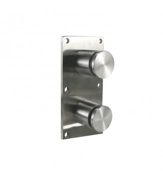 Heavy duty glass rail standoff fitting with mounting plate